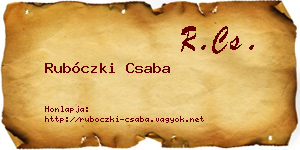 Rubóczki Csaba névjegykártya